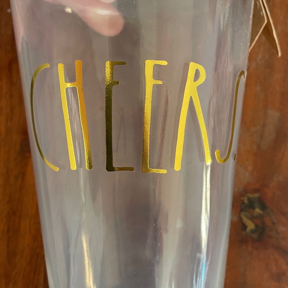 Rae Dunn Glass Cocktail Shaker with Gold Cheers - Picture 2 of 5